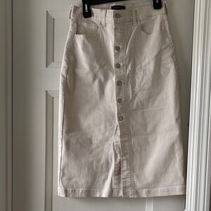 Banana Republic Light Beige Button-Front Pencil Skirt